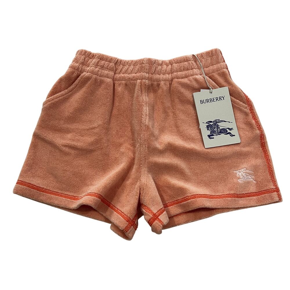16-98 BURBERRY Girl's Nadine Terry Cloth Shorts Pink 6Y